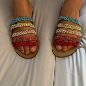 ANTONIO MELANI Multicolor Beaded Sandals